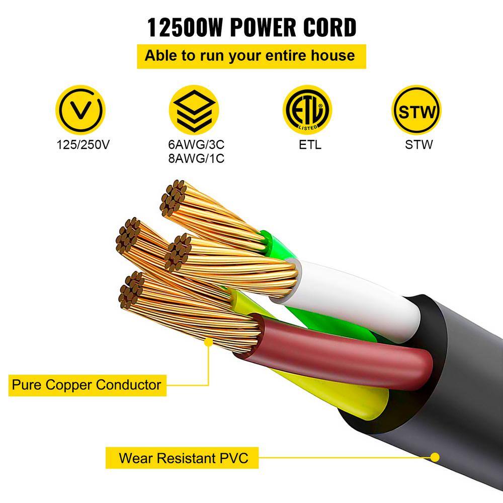 VEVOR 50 ft. 50 Amp RV Extension Cord Premium Power Cord RV Wire Diameter Extension Cord 6 Wire Gauge RV Cord HJLJQ50FT50A6HX01V1