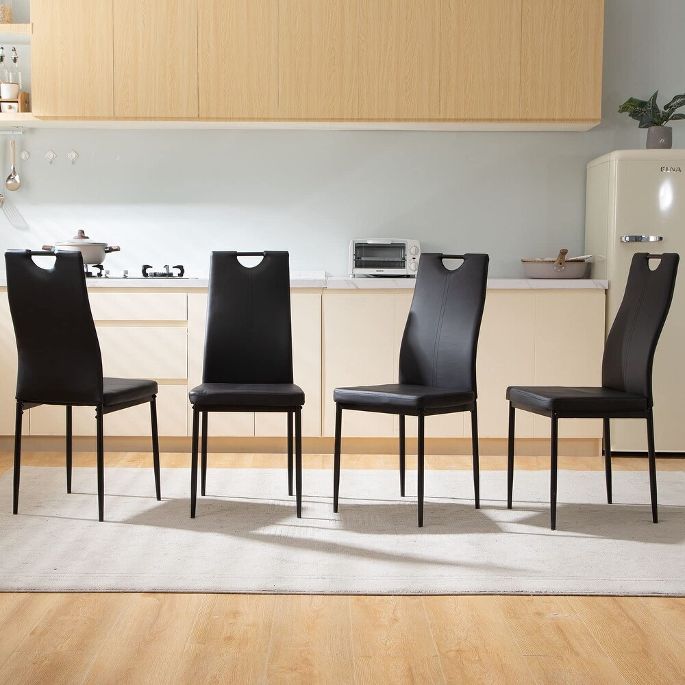 SICOTAS Dining Chairs Set of 4 Living Room Chairs(Black)   N/A