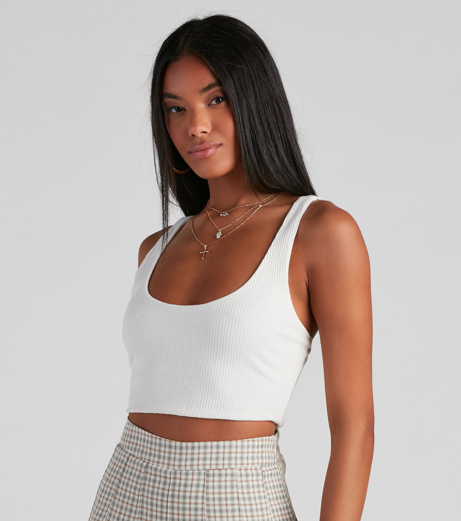 CLEARANCE - I've Got Needs Scoop Neck Crop Top