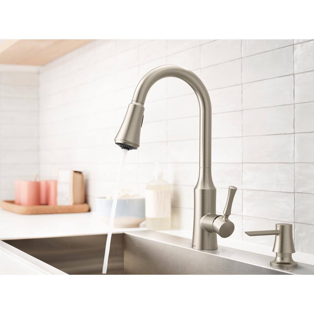 MOEN Venango Single-Handle Pull-Down Sprayer Kitchen Faucet with Reflex and Power Clean Attachments in Spot Resist Stainless 87113SRS