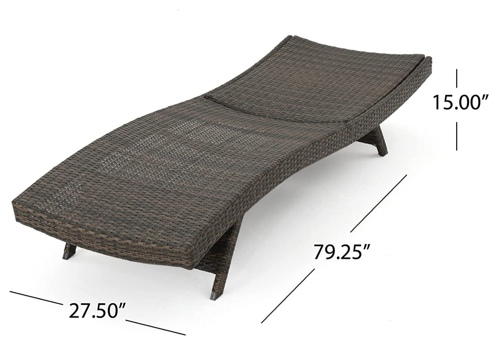 2 Pieces Patio Chaise Lounge  Aluminum Frame With  Weather Wicker Cover   Tropical   Outdoor Chaise Lounges   by Decor Love  Houzz