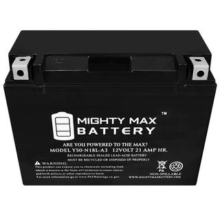 MIGHTY MAX BATTERY 12-Volt 21 AH 350 CCA Rechargeable Sealed Lead Acid (SLA) AGM Battery Y50-N18L-A3