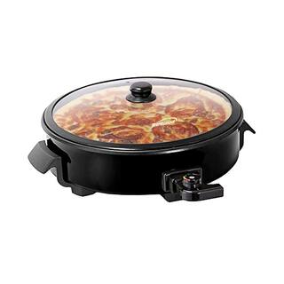 Brentwood Appliances 38 sq. in. Black Round Nonstick Electric Skillet with Vented Glass Lid SK-67BK