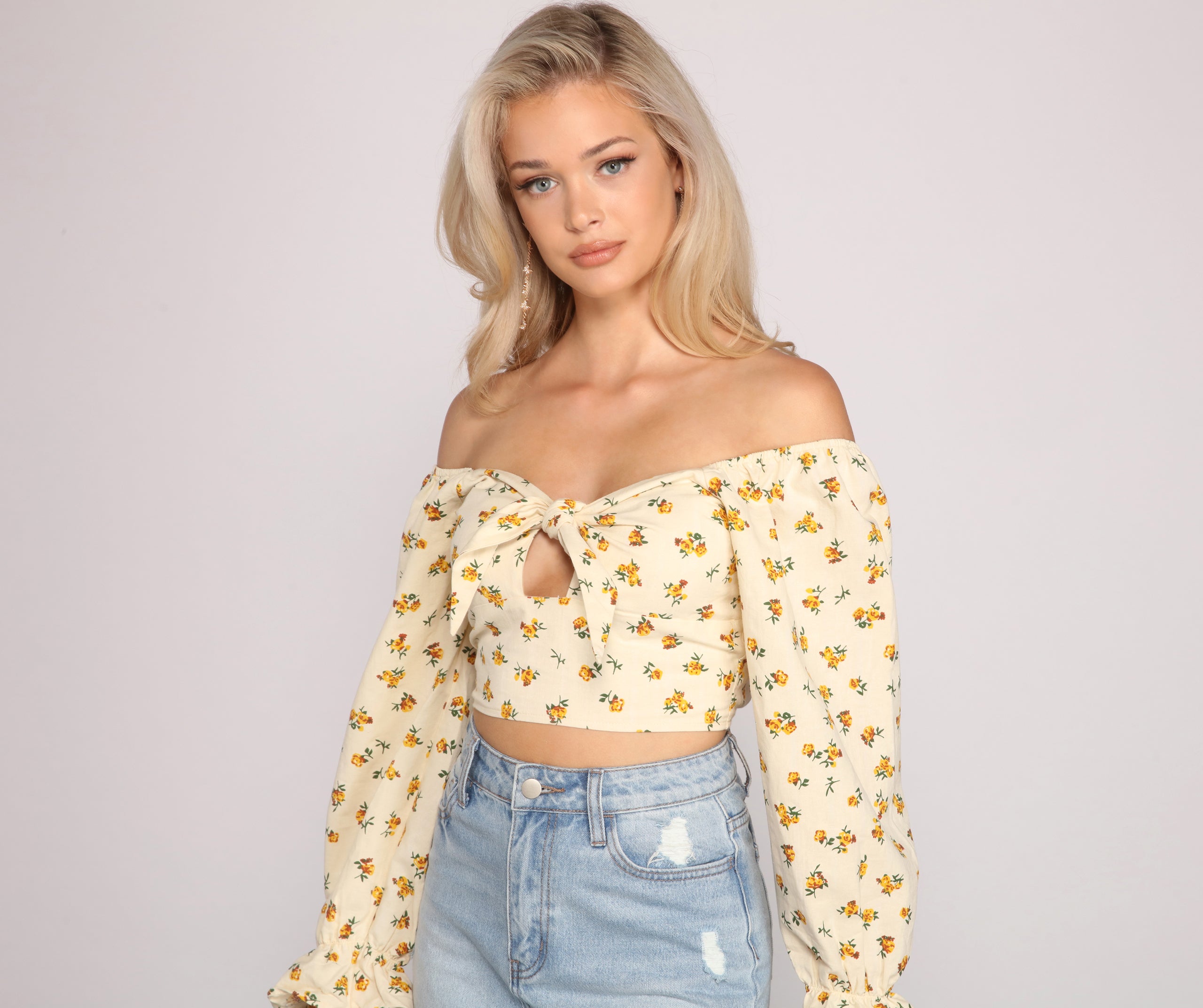 Sealed In Florals Bow Crop Top