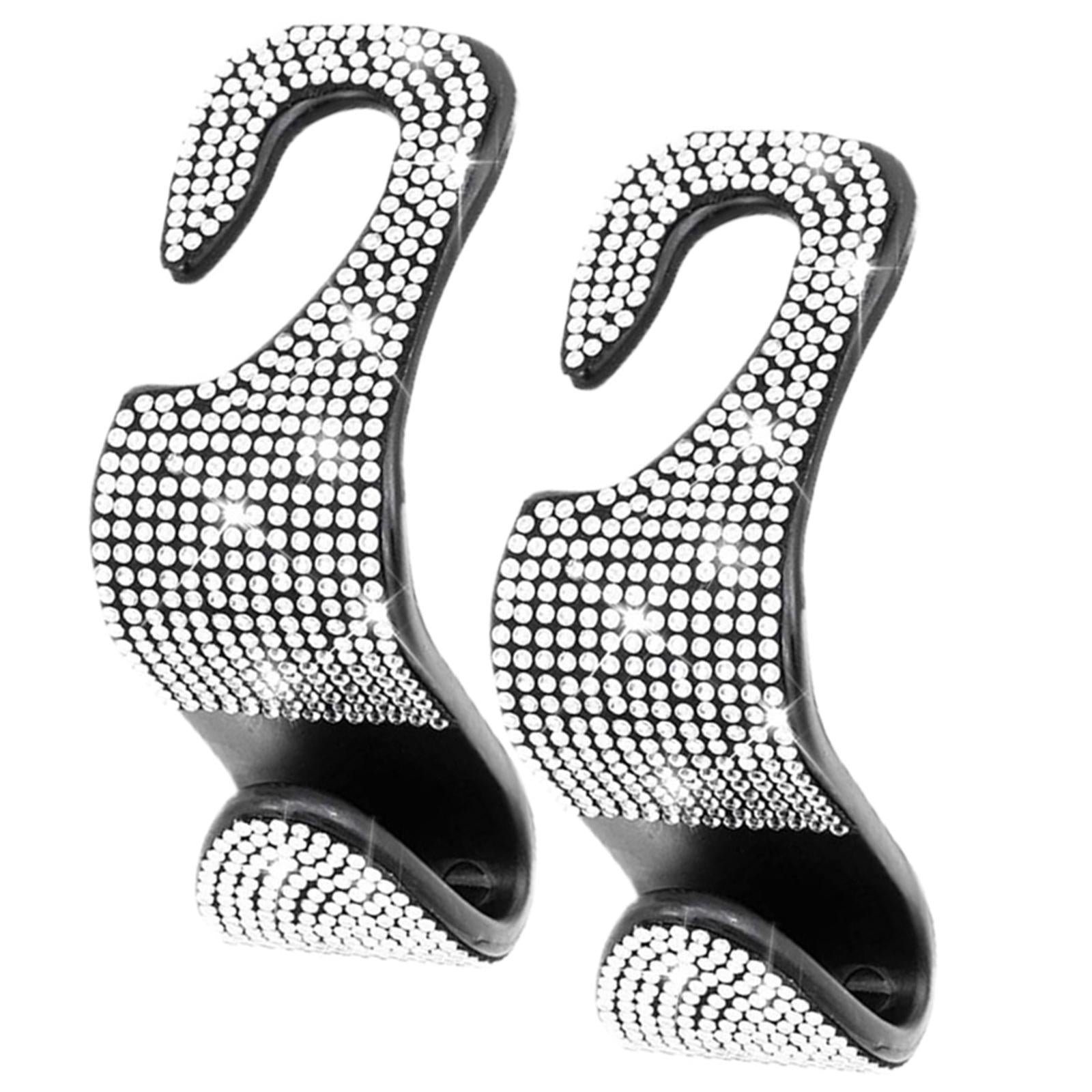 2Pcs Shiny Crystal Car Backseat Hooks Seat Hanger for Women Eye Save Space