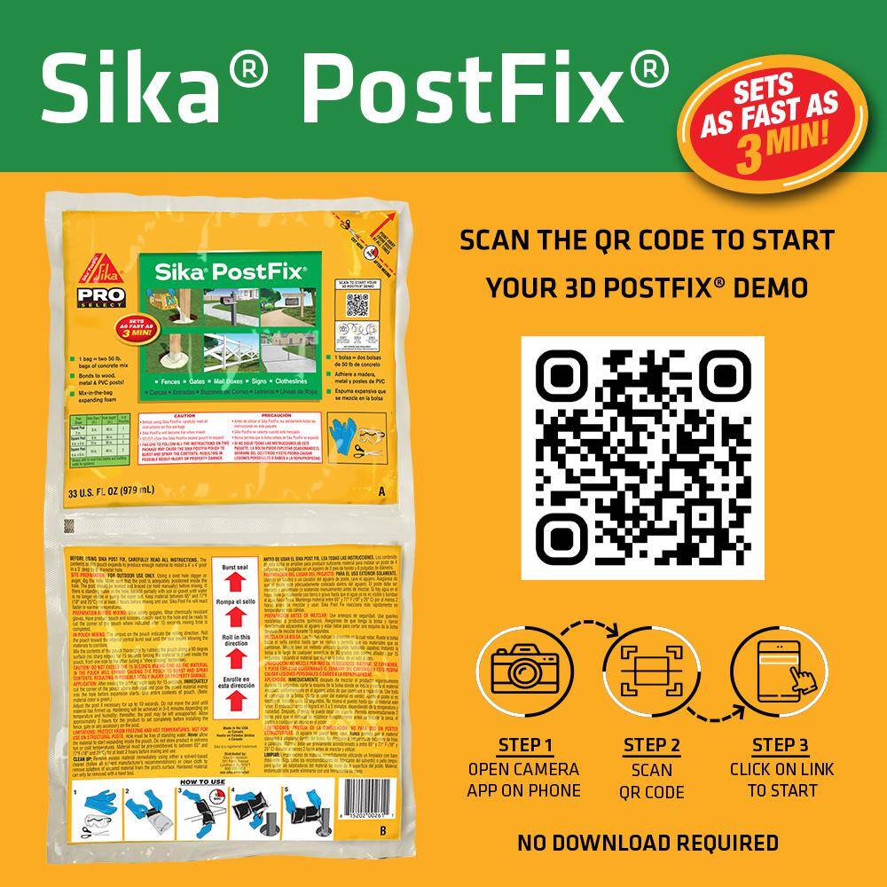 Sika 2 lb. PostFix Fence Post Mix Mix-In-The-Bag Expanding Foam for Supporting Non-Structural Posts Mailbox Sign 7116170