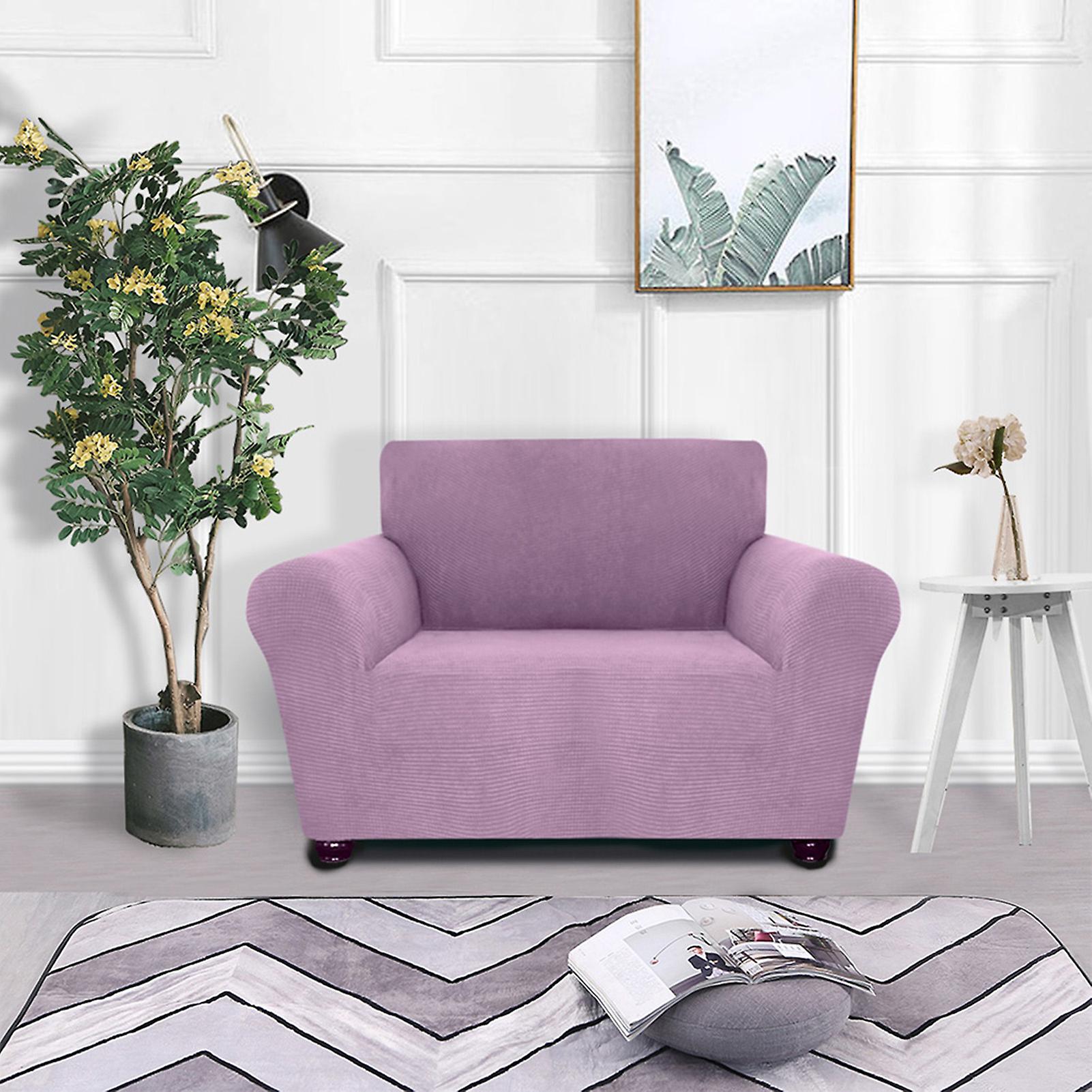 Stretch Sofa Slipcover Spandex Anti-slip Soft Couch Sofa Cover 1 Seater Washable For Living Room Kids Petslight Purple  Sky Blue