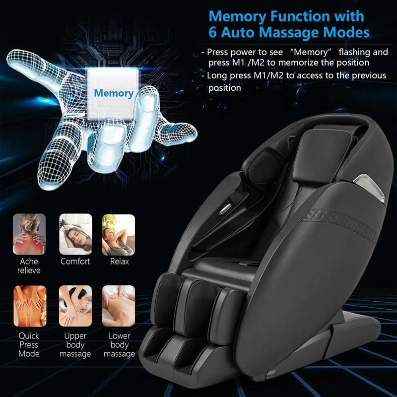 SL Track Zero Gravity Massage Chair Full Body Massage Recliner with Negative Ion Generators