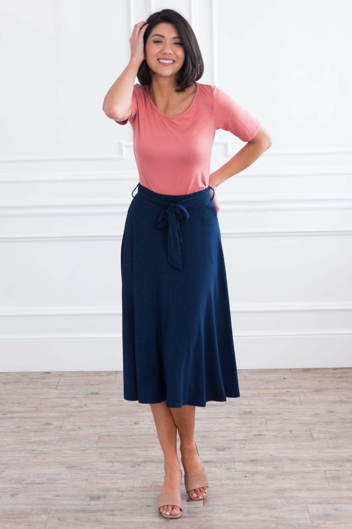 Autumn is calling Modest Tie Waist Skirt