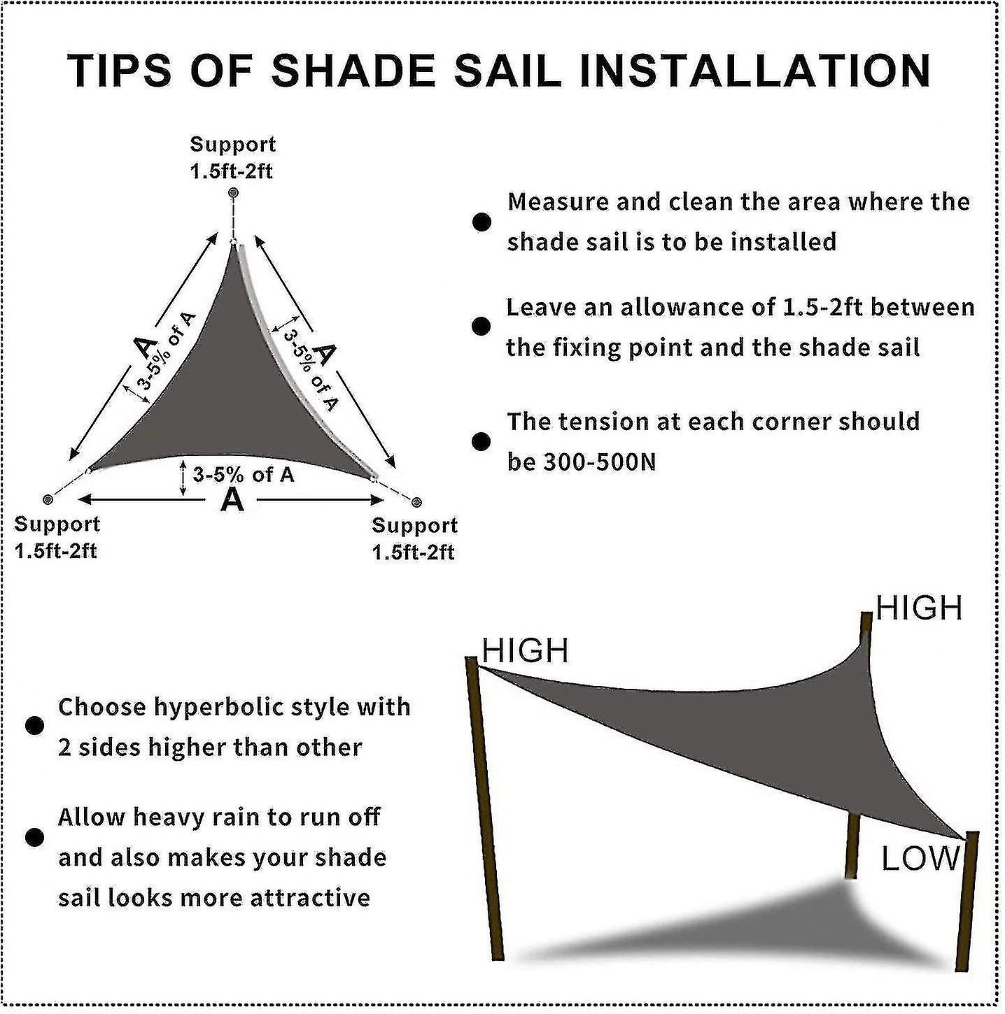 Waterproof Sunshade Sail For Courtyard Garden