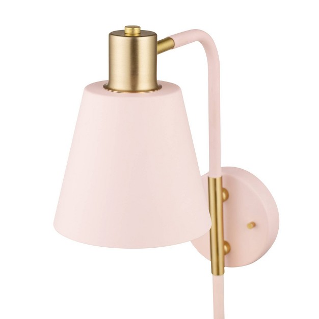 1 light Novogratz X Globe Cleo Wall Sconce With Accents Pink Globe Electric