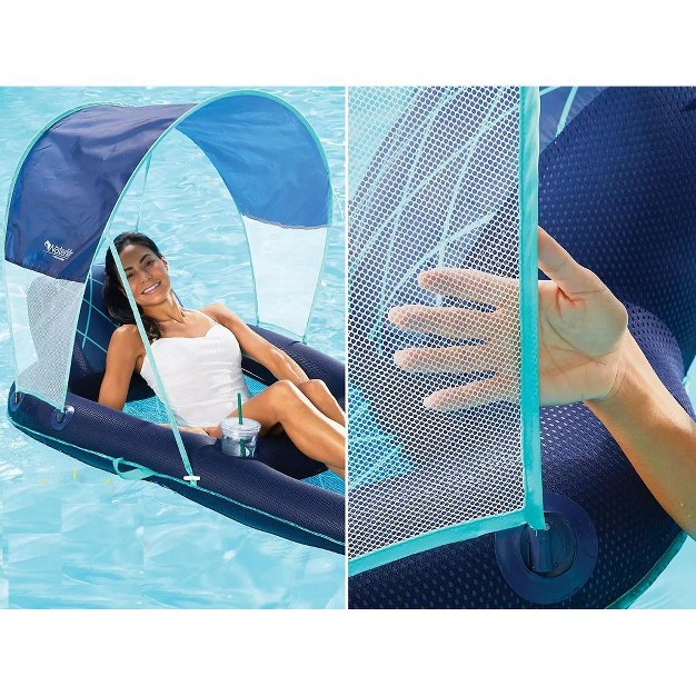 Waterlife Ultimate Sunshade Recliner With Removable Canopy Navy