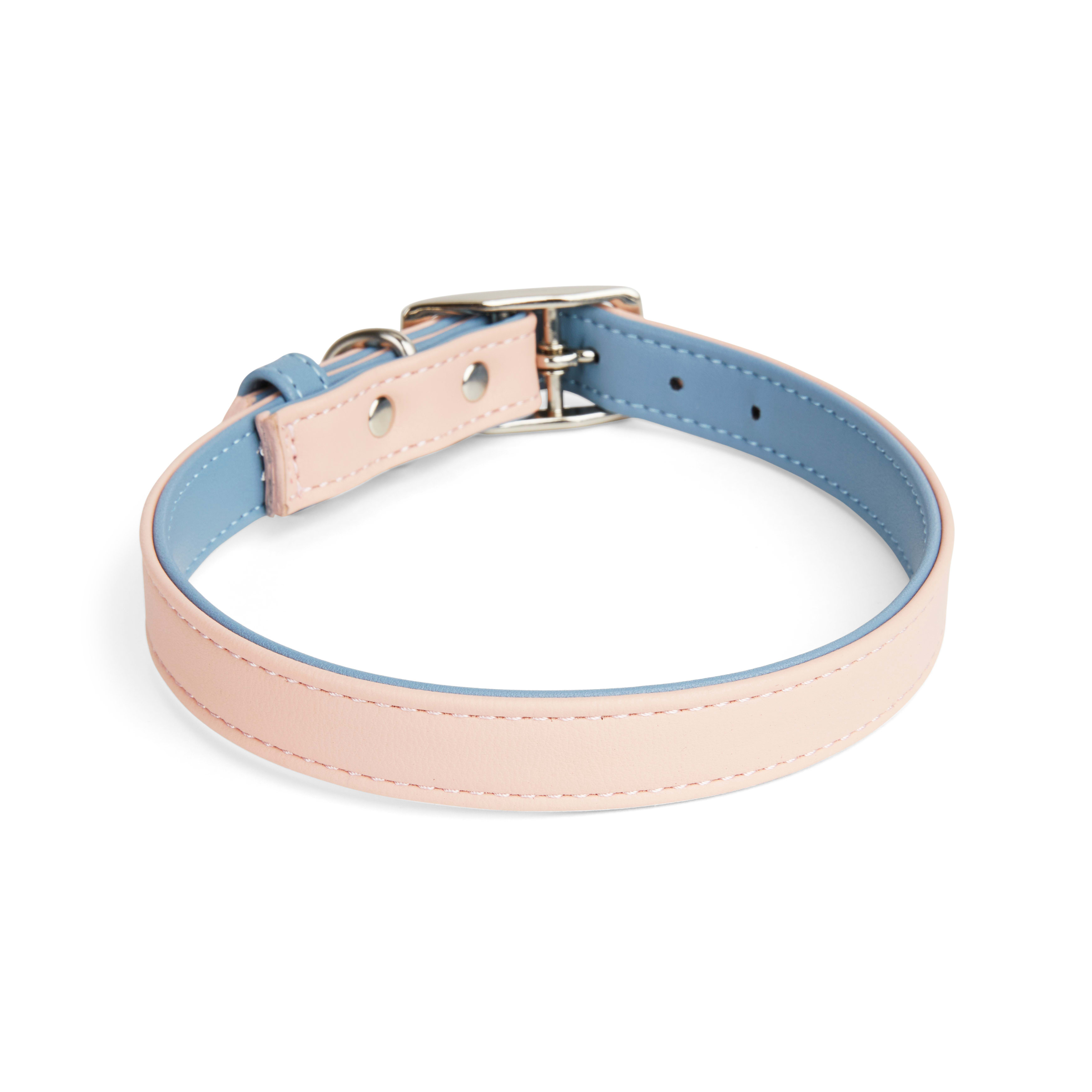 YOULY The Heir Pink  Blue Dog Collar， Small