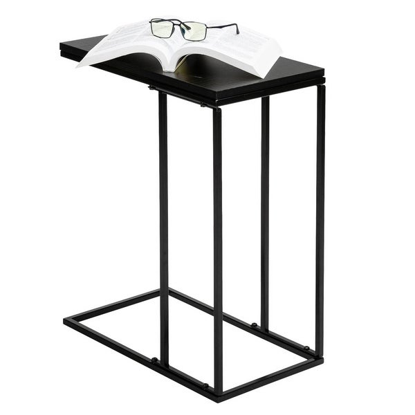 Black Side Table Tray Stand Rack