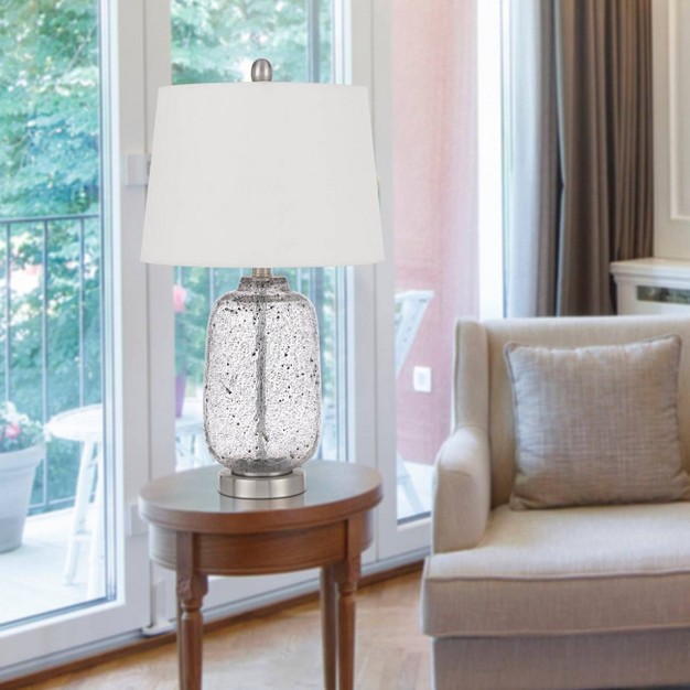 Transitional Styled Bubble Glass Table Lamp With Metal Base Cal Lighting