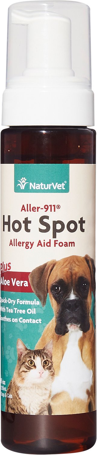 NaturVet Aller-911 Allergy Aid Hot Spot Plus Aloe Vera Dog and Cat Foam andndash; Pet Empire and Supplies