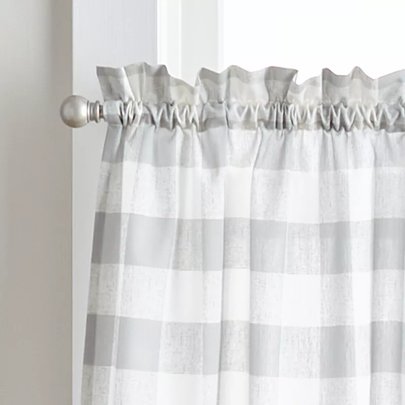 Curtainworks Buffalo Check Rod Pocket Valance and Tier Set