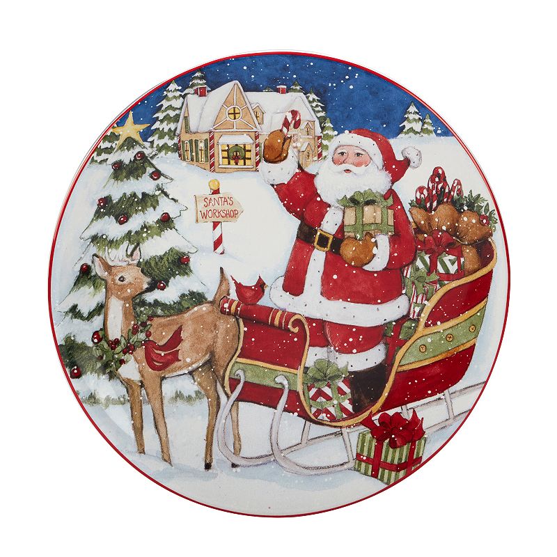 Certified International Santa's Workshop 4-pc. Dessert Plate Set