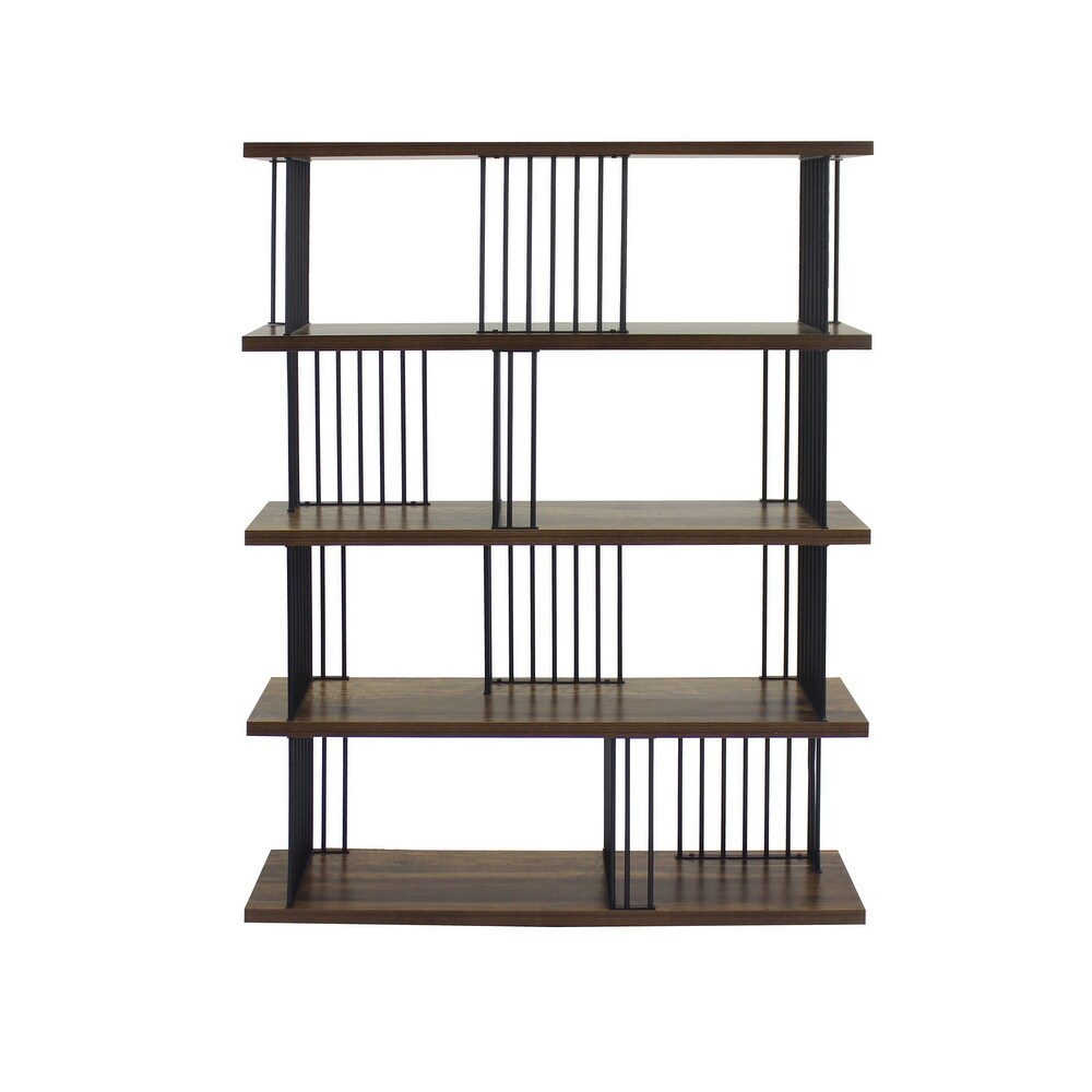 DAVEE Modern   Contemporary Antique Wood 4 tier Bookcase   57.87*47.24*11.81 inches