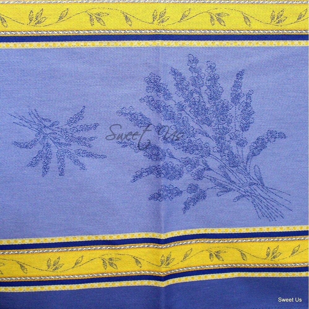 Wipeable Spill Resistant French Jacquard Lavender Tablecloth Rectangle