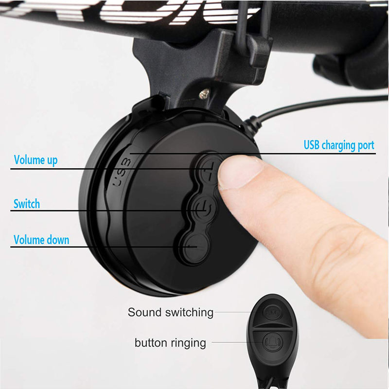 New Image Bicycle Bell 120db Waterproof Electric Bike Horn For Mountain Bike Road Cycling Bell Horn Ring