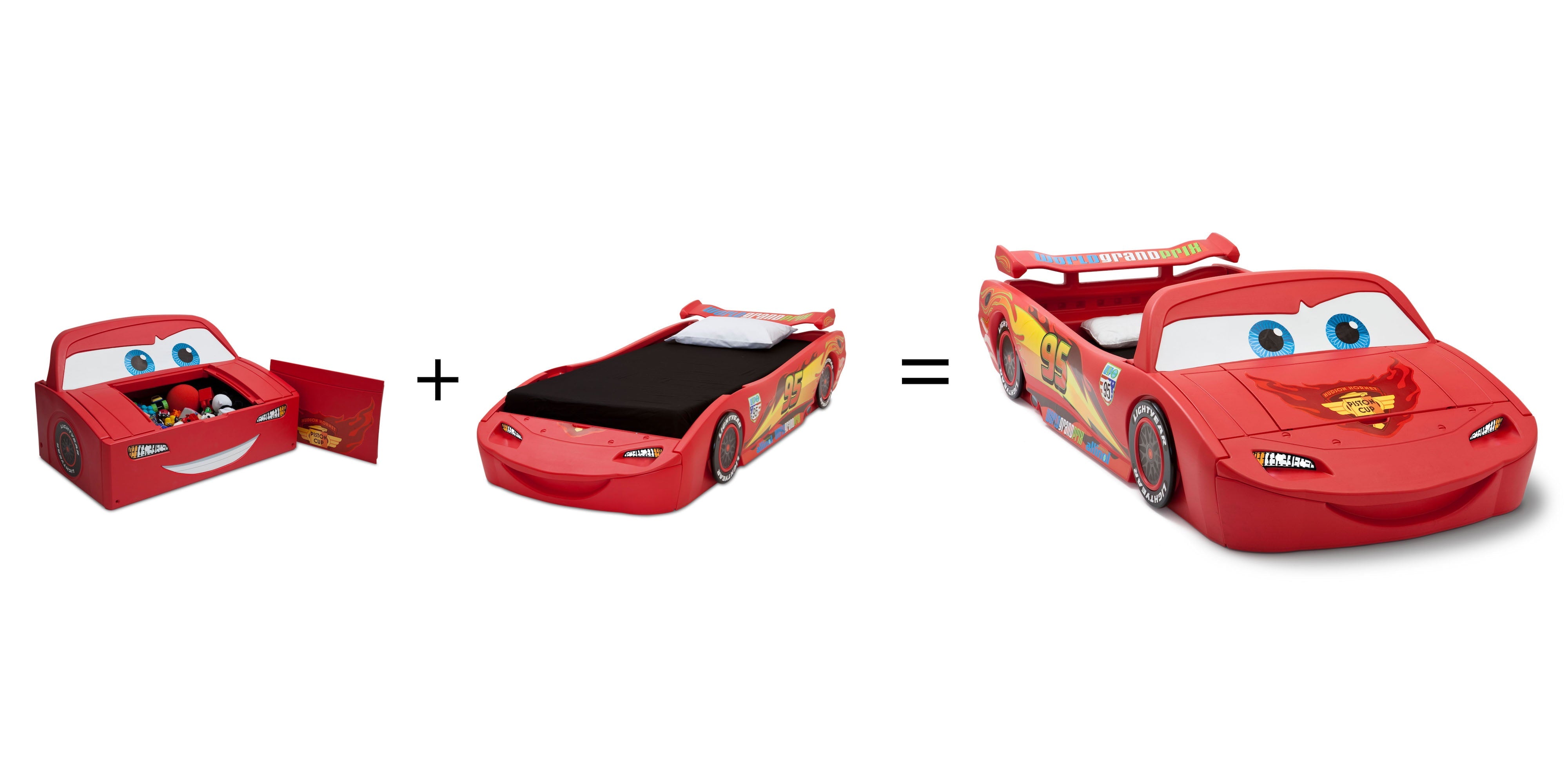 Disney/Pixar Cars Lightning McQueen Toddler-To-Twin Bed with Toy Box by Delta Children