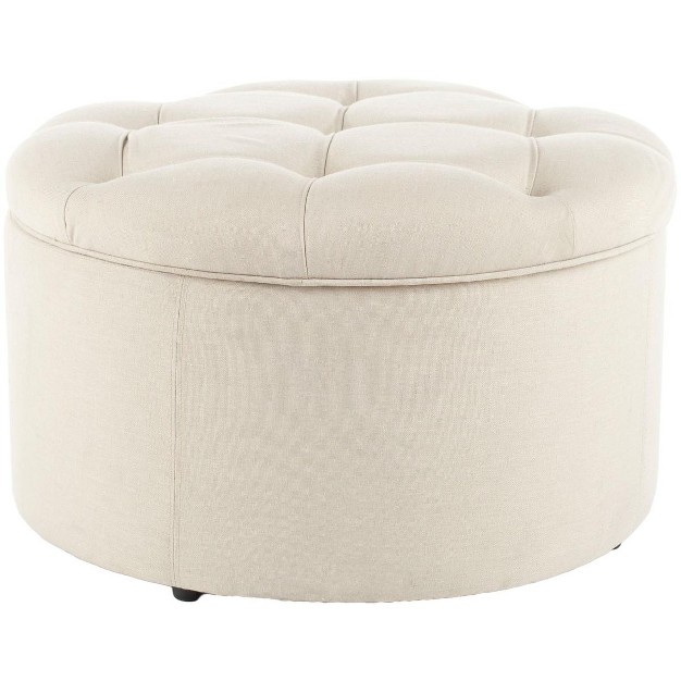 Tanisha Shoe Storage Ottoman Off White Safavieh