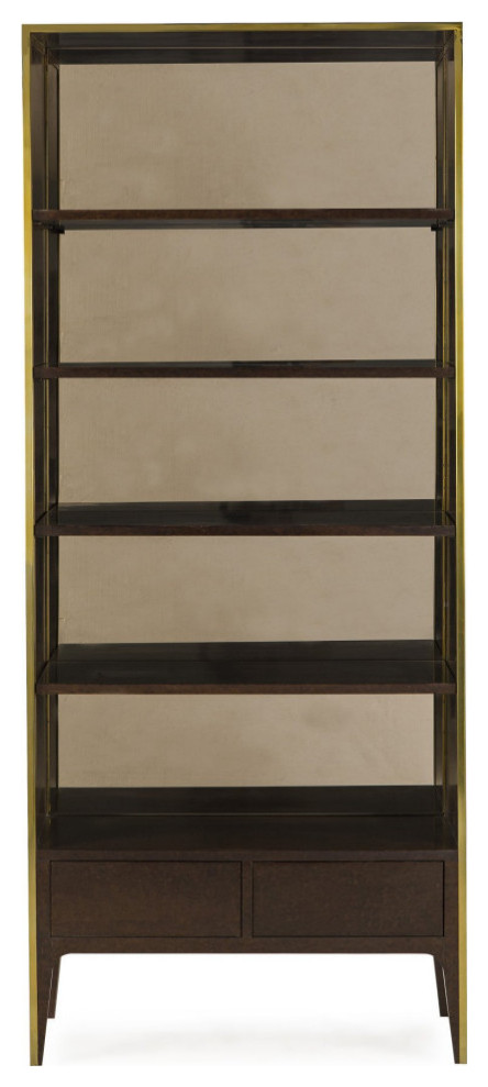 Sleake Bookcase Smoked Eucalyptus   Contemporary   Bookcases   by Rustic Home Furniture Deco  Houzz