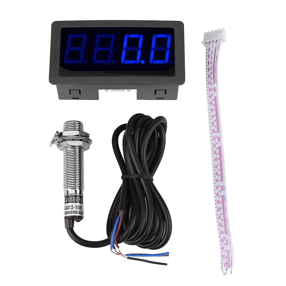 4 Digital Led Tachometer Rpm Speed Meter  Hall Proximity Switch Sensor Npn(blue)