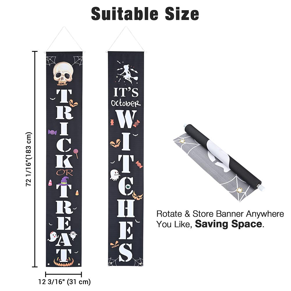 Yescom Halloween Decorations Door Signs Trick or Treat Witches 2-Pack