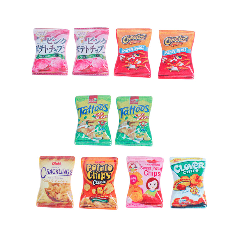 10pcs/set Dollhouse Miniature Kitchen Food Potato Chips DIY Pretend Play Toys