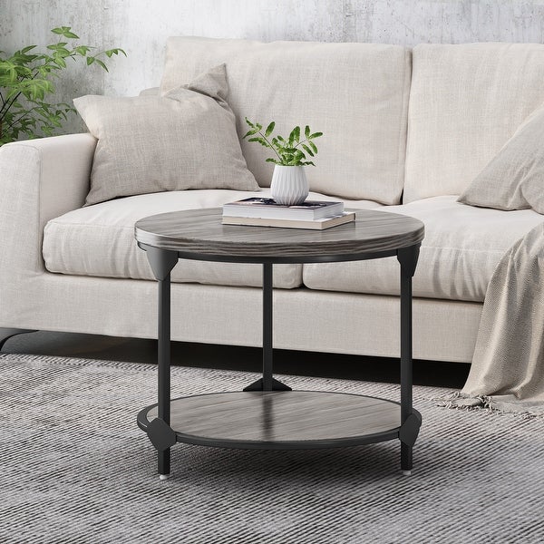 Cedarhurst Modern Industrial Round Coffee Table by Christopher Knight Home