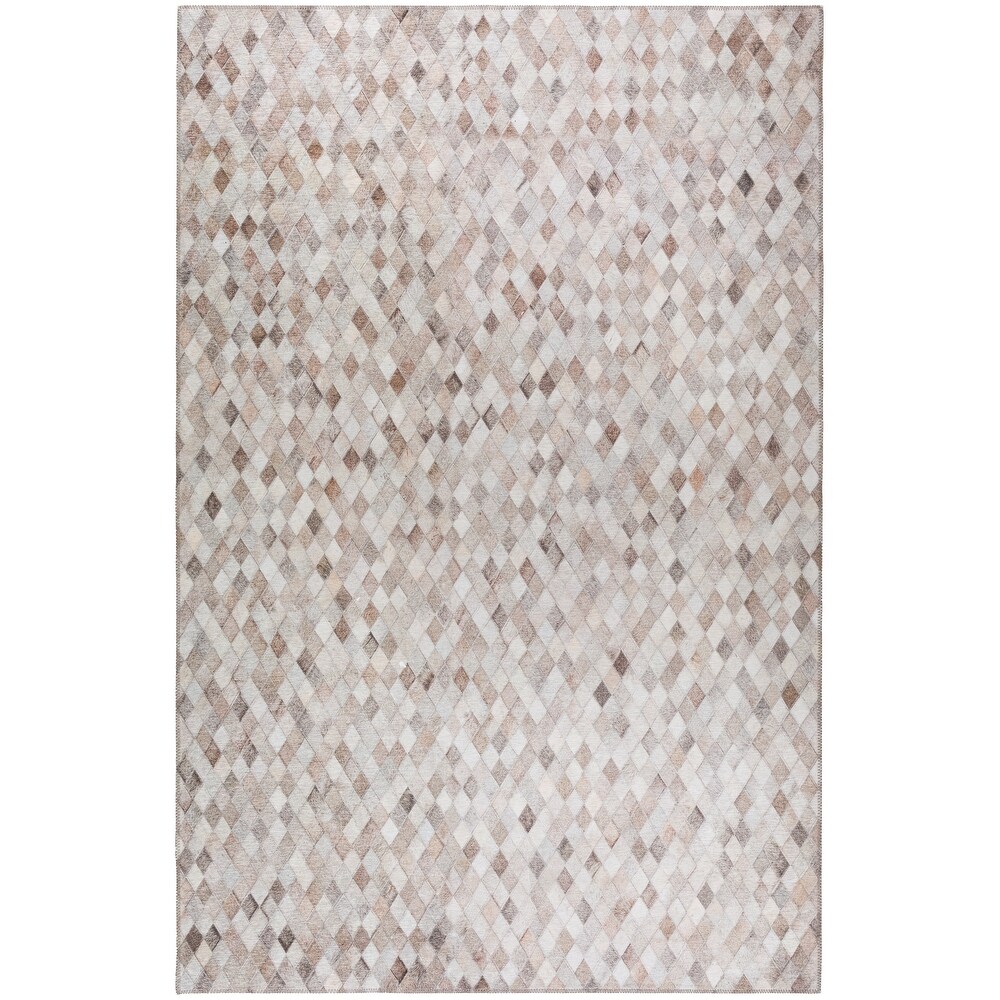 Laredo Micro Diamond Faux Hide Patchwork Area Rug.