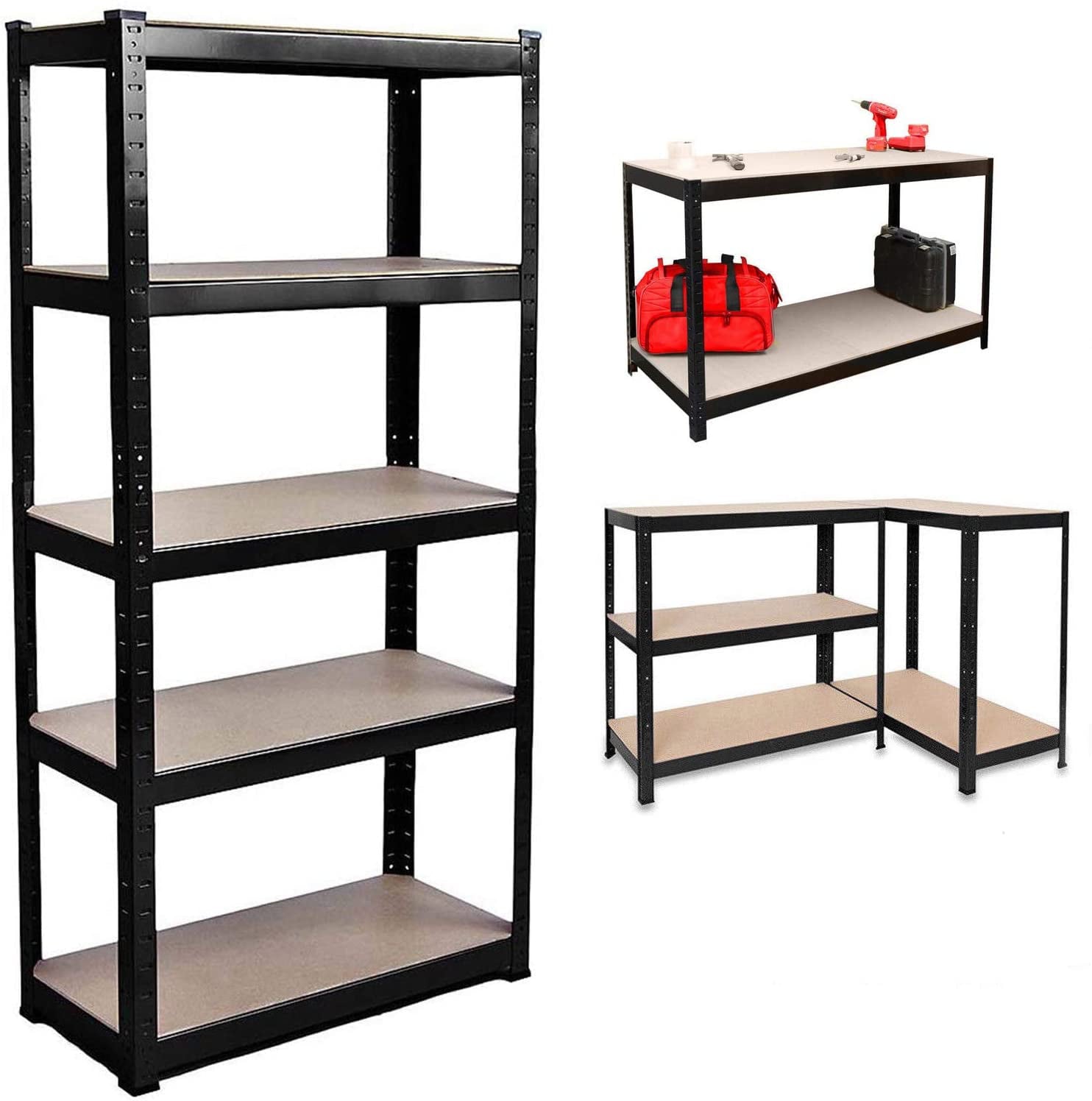 MYDENIMSKY 5 Tier Heavy Duty Metal Shelving Rack Unit Garage Storage Shelf, 35.5