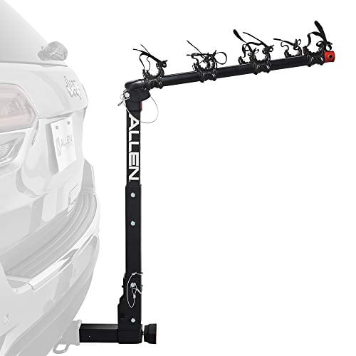 Allen Sports Deluxe Locking Quick Release 4-Bike Carrier fits 2 in receiver hitch， 140 lbs capacity， Model 542QR