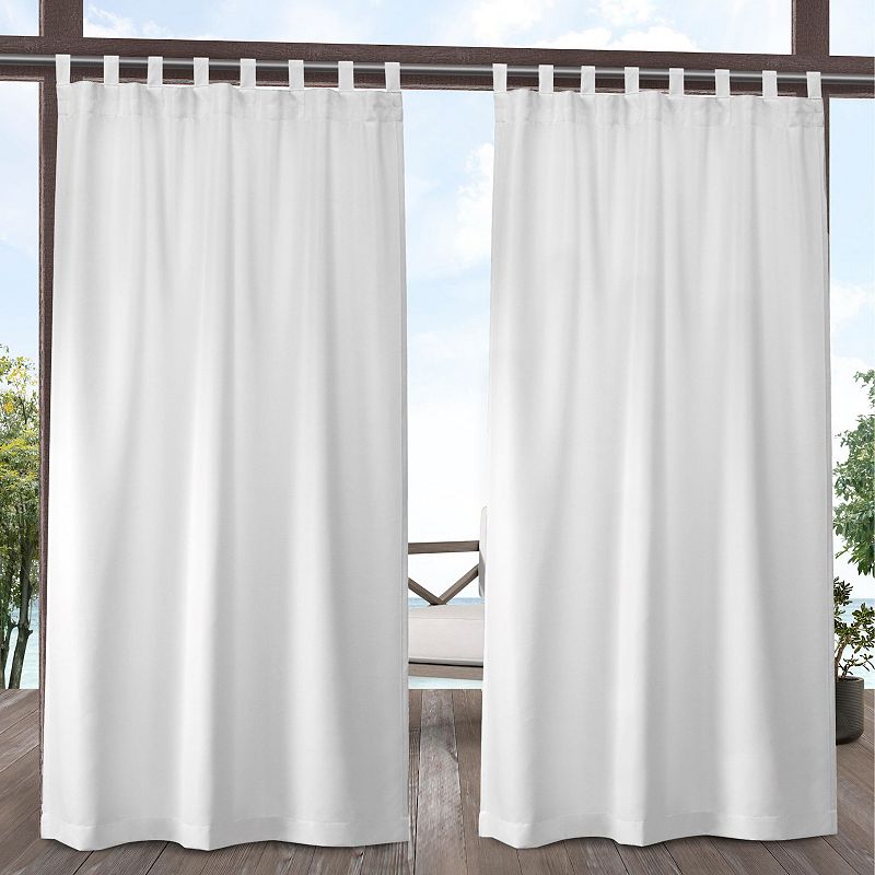 Exclusive Home Curtains Indoor/Outdoor Solid Cabana Tab Top Curtain Set