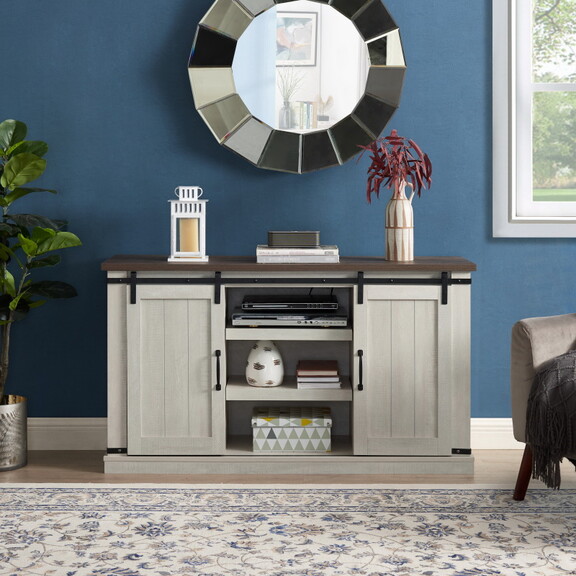 Classic Farmhouse Media TV Stand Transitional Ente...