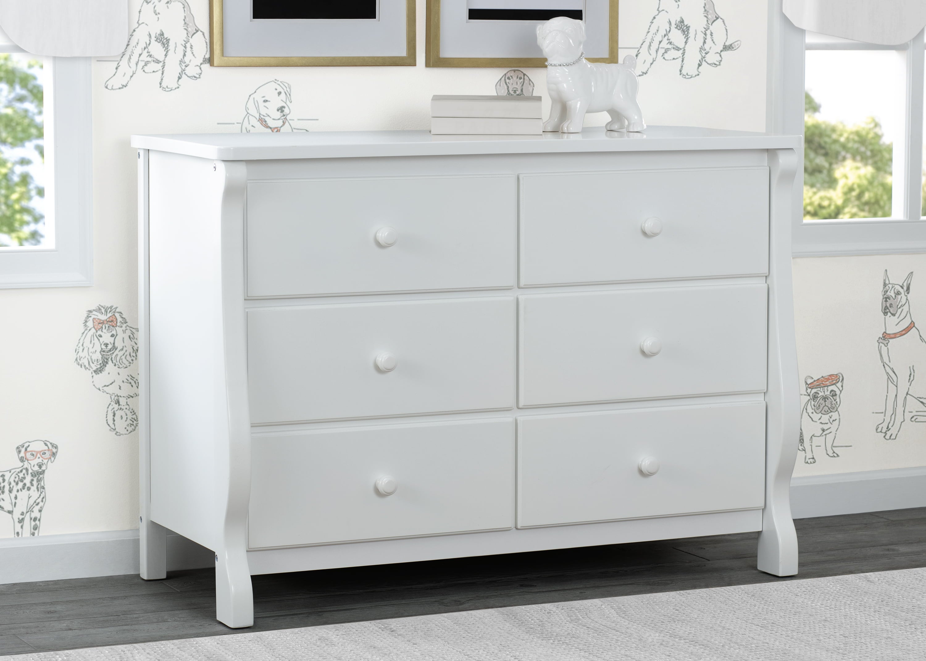 Delta Children 6 Drawer Dresser, White