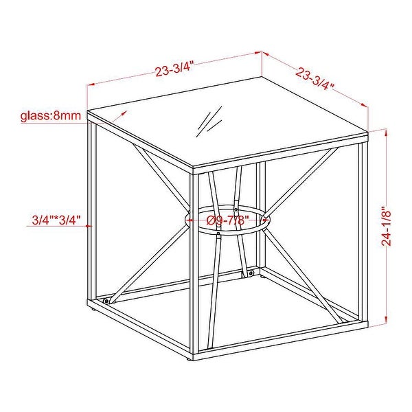 Furniture of America Taylan Gold Coated Steel and Glass Side Table