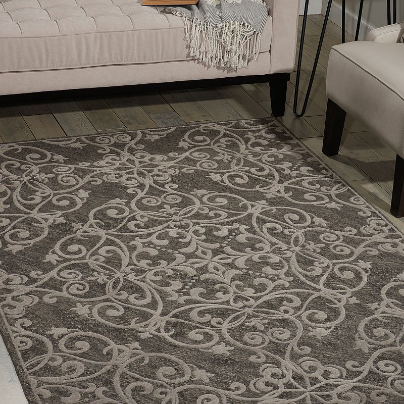 Nourison Damask Anchor Area Rug