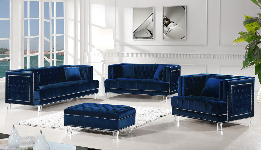 Lucas Velvet Chair   Contemporary   Armchairs And Accent Chairs   by Meridian Furniture  Houzz