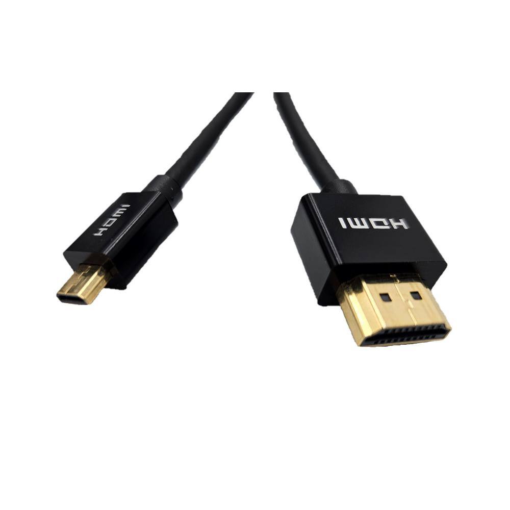 Micro Connectors Inc 15 ft. HDMI to Micro HDMI 4K Ultra HD High-Speed with Ethernet Cables Black (5-Pack) H2-15MD4KSL-5