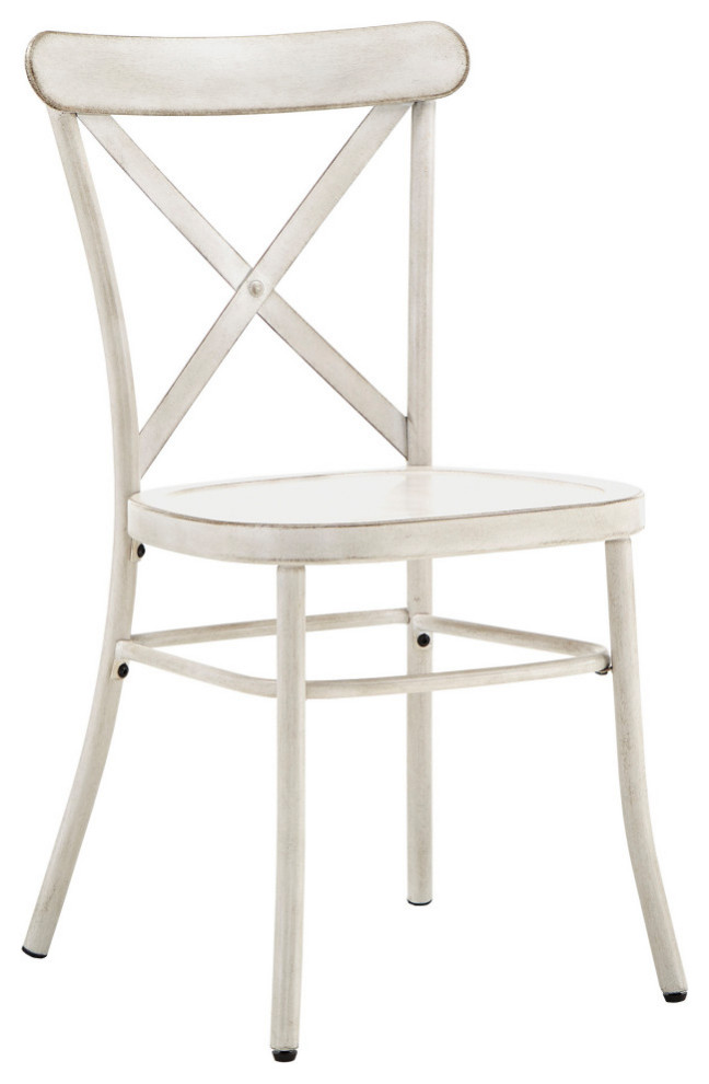 Haley Metal Dining Chairs  Set of 2   Farmhouse   Dining Chairs   by Inspire Q  Houzz