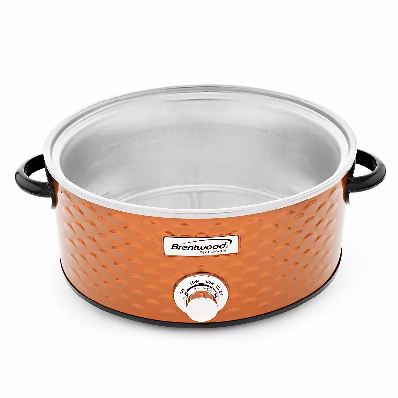 Brentwood Scallop Pattern 4.5 Quart Slow Cooker in Copper