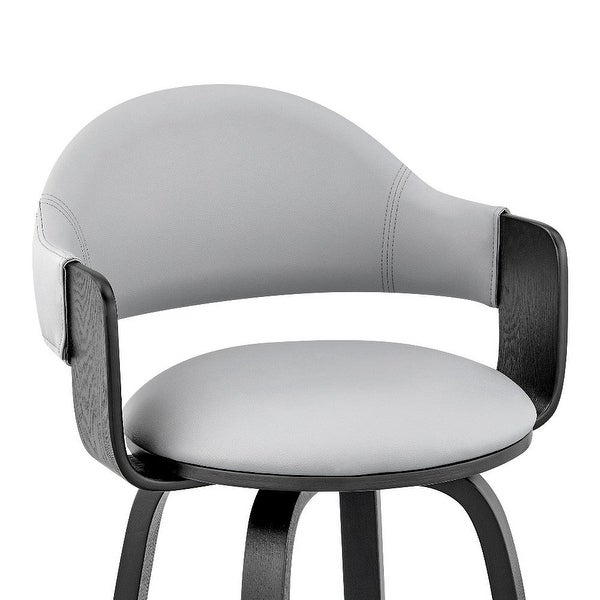 30 Inch Leatherette Barstool with Curved Back - 20 L x 20 W x 40 H Inches