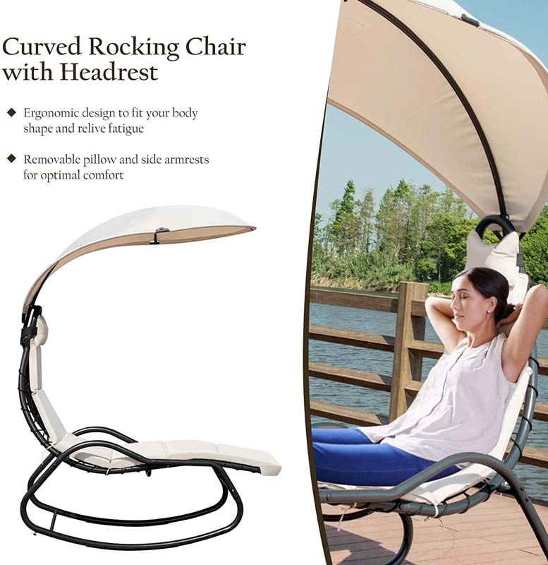 Patio Hanging Swing Chaise Lounge Rocking Chair