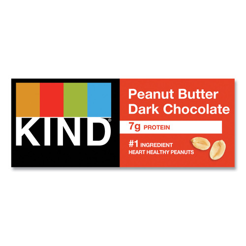 KIND Plus Nutrition Boost Bar， Peanut Butter Dark Chocolate/Protein， 1.4 oz， 12/Box (17256)