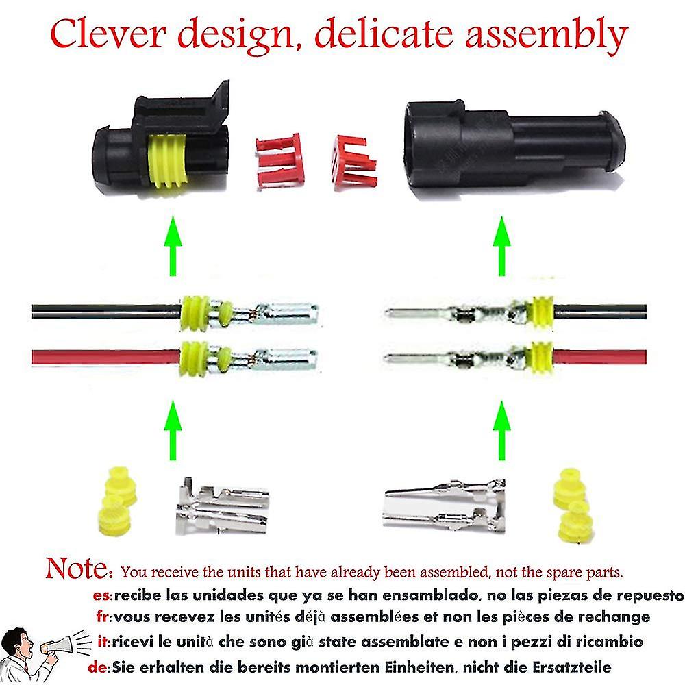 Connector， 2 Prong -loc Wire Connectors With 16 Awg E Wire For Car， Truck， Boat And Wire Connects. (5pack)