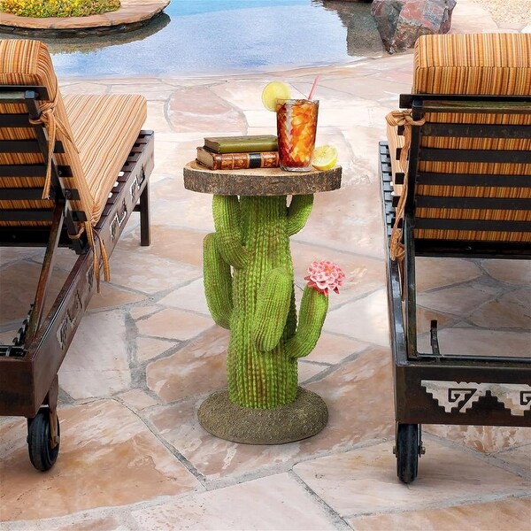 Design Toscano Saguaro Cactus Arizona Desert Sculptural Table，Full Color