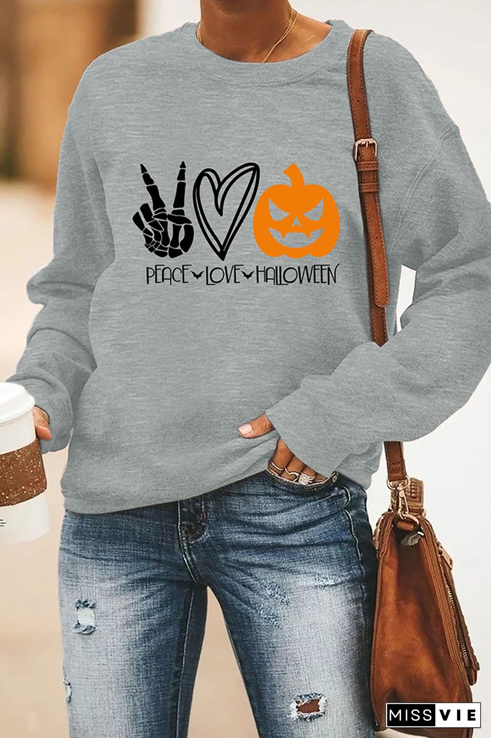 Peace Love Halloween Sweatshirt Wholesale